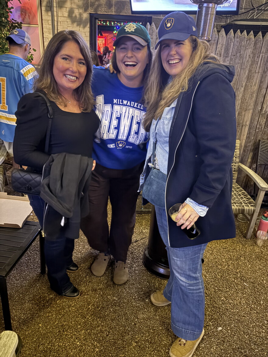 Left to right, Suzanne Rabe with friends Lis Norman and Ellie Badji