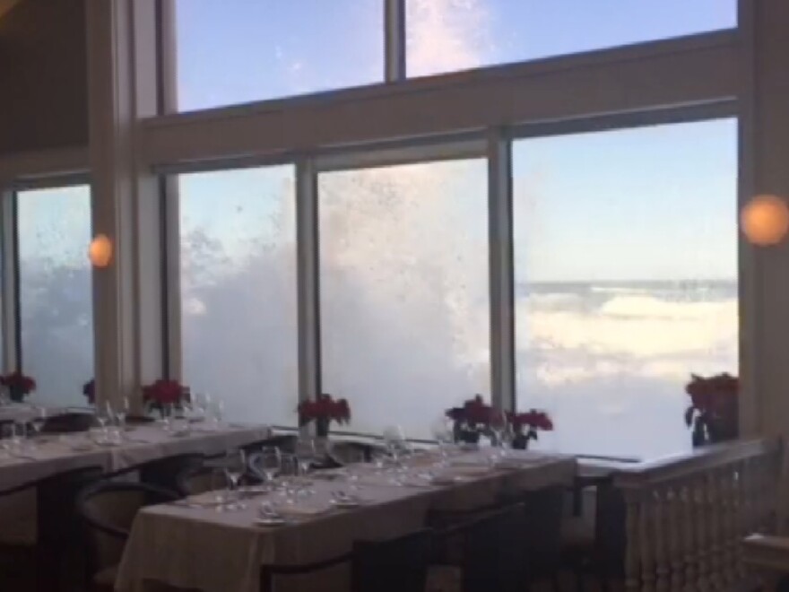 Diners in The Marine Room can sit right next to the waves.