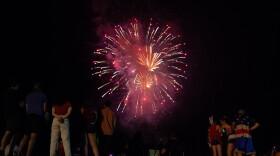 Fireworks erupt over Gypsy Hill Park on Tuesday night.