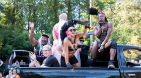KHX05, right, and their crew at Durham Pride 2019