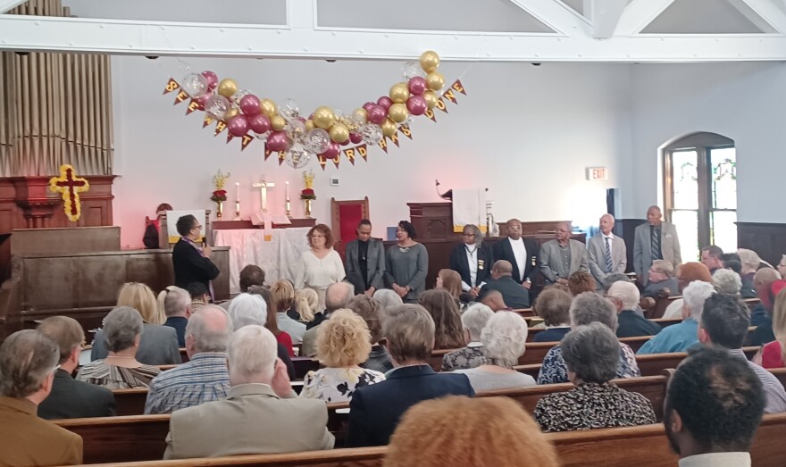 Members of the Pitts Chapel Capital Campaign Committee are recognized at the rededication ceremony