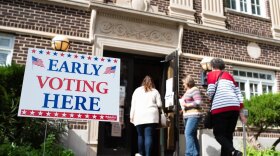 Voters enter the McClain County Election Board building in Purcell on Friday, Nov. 2, the second day of early voting.