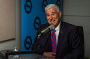 Republican candidate for lieutenant governor John Loughlin speaks with Ocean State Media political reporter Ian Donnis. Credit: Ocean State Media