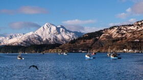 Boats waiting to tie up at one of Kodiak’s seafood processors, Monday, Feb. 6, 2023.(Brian Venua/KMXT)