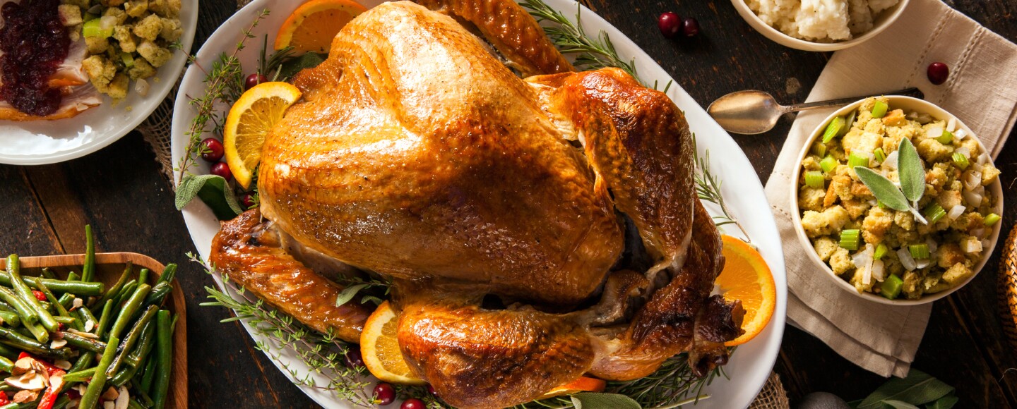 Whole Homemade Thanksgiving Turkey with All the Sides