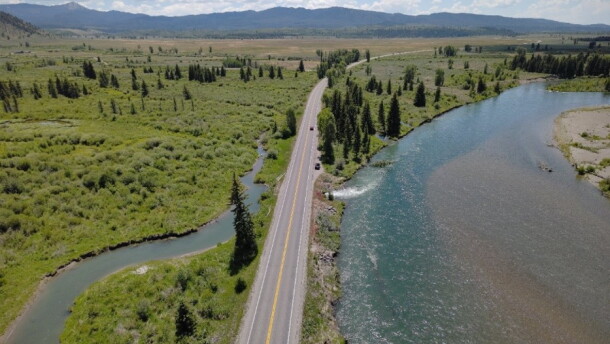 Erosion from Snake River along U.S. HIghway 26/89