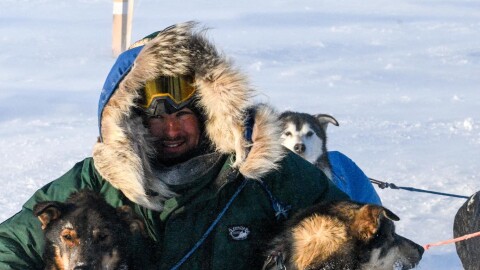 Kevin Hansen after finishing second in the 2025 Kobuk 440 race in Kotzebue