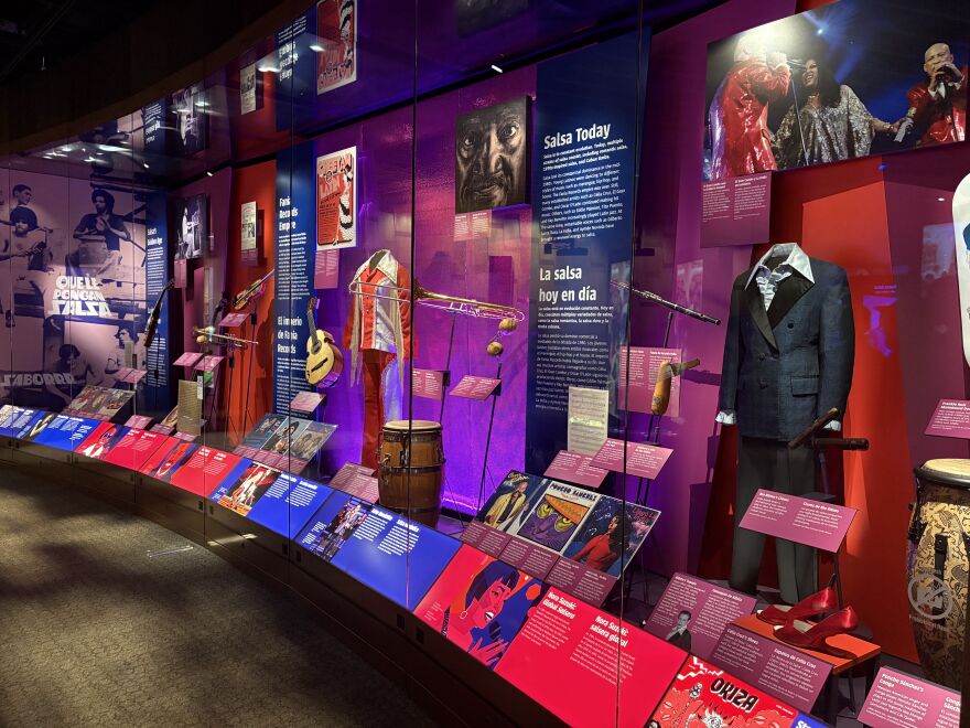 The exhibit covers the history of salsa, from its Afro-Cuban origins to contemporary salsa stars.