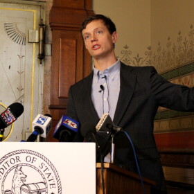 Iowa Auditor Rob Sand is shown in a summer 2021 photo by Iowa Public Radio.