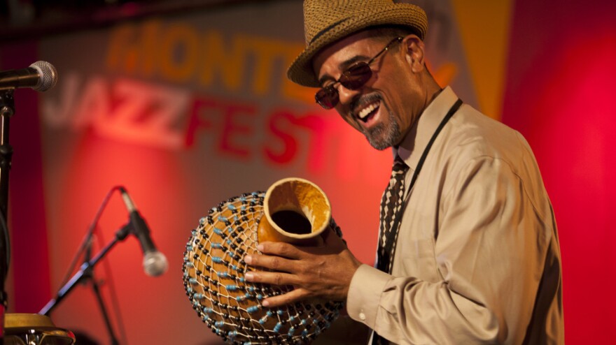 John Santos leads his sextet on Friday night of the 2011 Monterey Jazz Festival.
