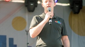 Louisville Pride Foundation's outgoing Executive Director Mike Slaton at the 2019 Louisville Pride Festival.