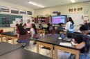 Students in an equine sciences class at Monroe High School.