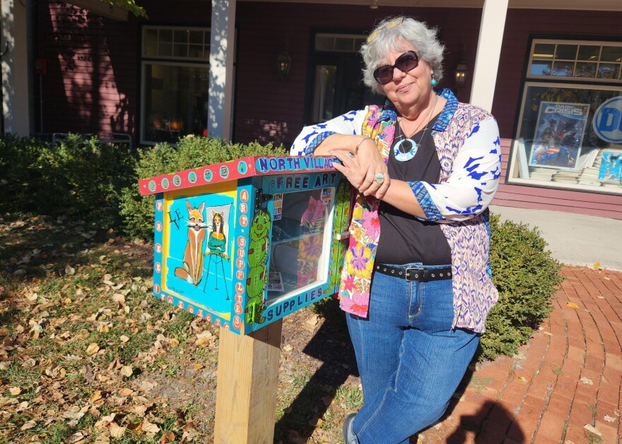 Lisa Bartlett is the artist behind the new little library full of art supplies.