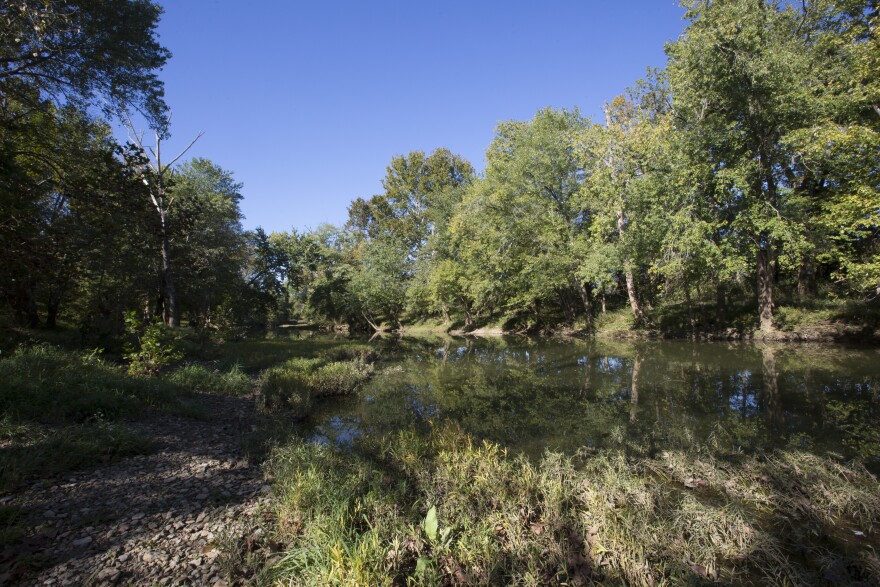 Floyds Fork meanders through the park.