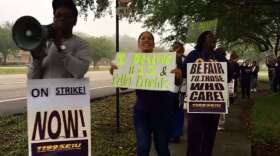 Health care workers are on strike at 19 nursing homes today. (COURTESY EUNIC ORTIZ)