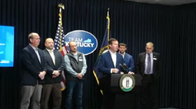Governor Andy Beshear with northeastern Kentucky Judge Executives announce the economic development funding