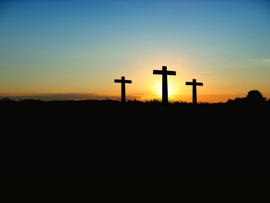 three crosses at sunrise