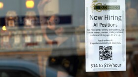 A sign advertises for help The Goldenrod, a popular restaurant and candy shop, Wednesday, June 1, 2022, in York Beach, Maine.
