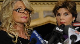 Sharon Bialek, left, aired her accusations against Herman Cain during a news conference Monday in New York City. The event was organized by lawyer Gloria Allred, right. 