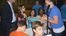 Davidson IB students speak with CMS Board Chair Eric Davis