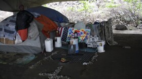 William Kowang lives in the area under I-5 known as "the Jungle."