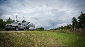 County Road 239 in northwest Alachua County, where sheriff's deputies say they found human remains Wednesday while conducting a search for 13-year-old Delia Young's body. (Walter Harwood/WUFT News)