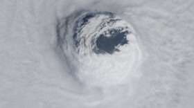A view of the eye of Hurricane Michael taken on Oct. 10, 2018 from the International Space Station currently orbiting Earth.