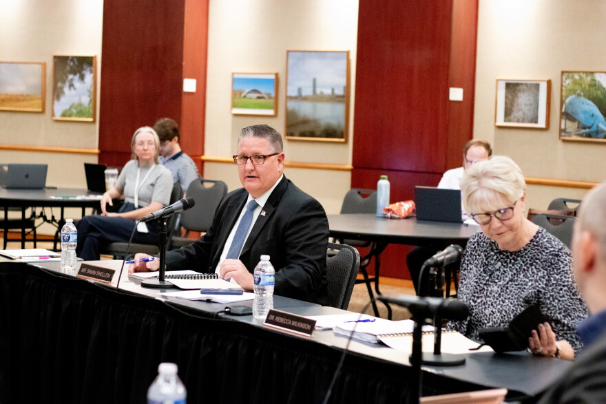 Board Chair Brian Shellem presides over the Oklahoma Statewide Charter School Board at its Oct. 12 meeting.