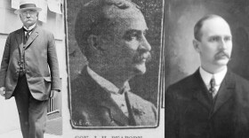The three men who held the office of Governor of Colorado in one day: Alva Adams, James Peabody, and Jesse McDonald.
