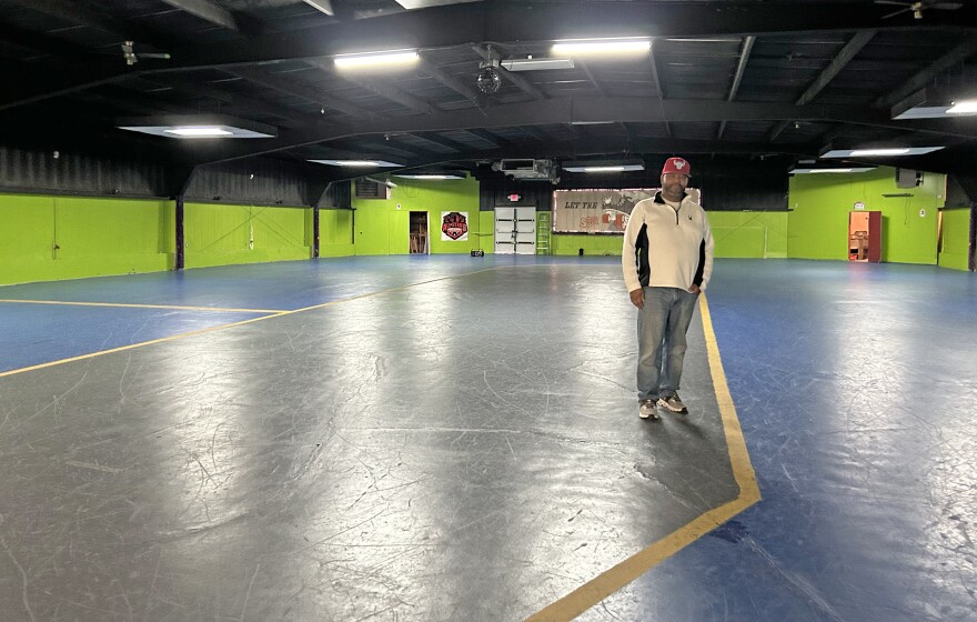 Michael Spinks, owner and founder of All-Star Sports Academy, at the Skate Palace property in 2023.