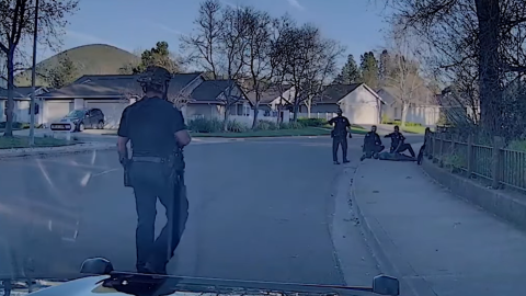 A screenshot from the video documenting the shooting released by the San Luis Obispo Police Department.