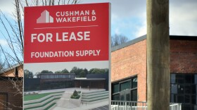 A "For Lease" sign at a new development, Foundation Supply, in Charlotte's North End corridor of opportunity.