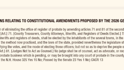 This question removing the register of probate will appear on the ballot statewide on Nov. 3. It requires 2/3rds of voters to pass.