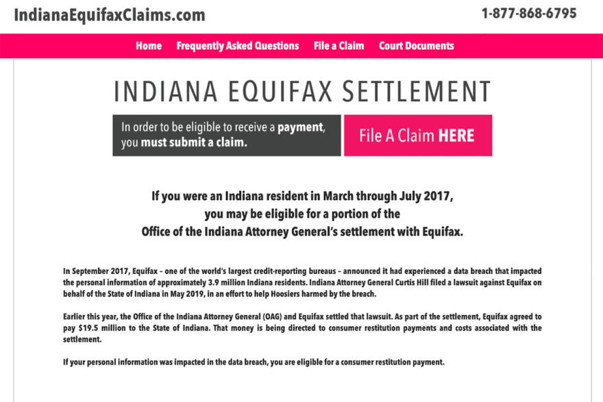 Hoosiers have until Dec. 16 to submit a claim at IndianaEquifaxClaims.com.