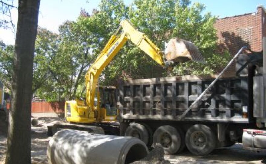 Workers have been putting in new cement pipes and storm drains in St. Louis’ Tower Grove South neighborhood in an effort to stop basement backups.