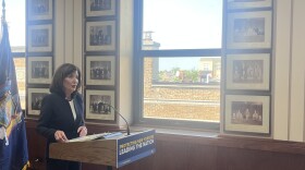 Governor Hochul at a press conference.