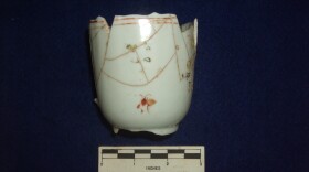Archaeologists at Monticello found this chocolate sipping cup, made in China in the 1770's.