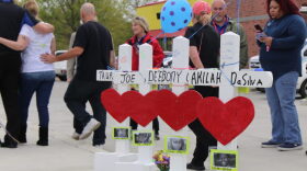 Mourners honor the four victims killed in a mass shooting at a Waffle House in Antioch on April 22, 2018.