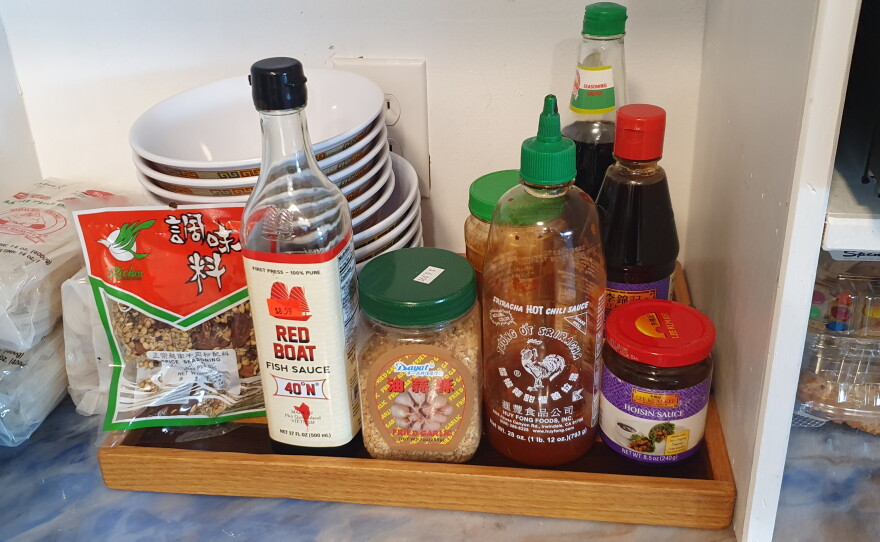 There were five garnishes and these condiments to accompany the soups