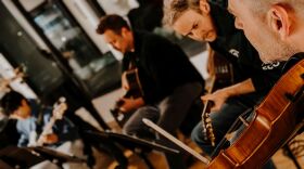 The local musicians during a rehearsal at the Art Center of Burlington.