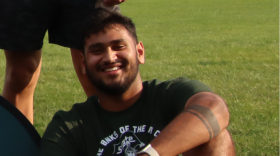 Aaryan Patel poses for a photo after winning the recreational soccer championship.
