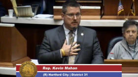 Rep. Kevin Mahan, R-Hartford City, testifies over concerns of the House preschool expansion bill on Tuesday, Feb. 7, 2017.