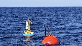 A deployed instrument that is part of the National Science Foundation’s Ocean Observatories Initiative