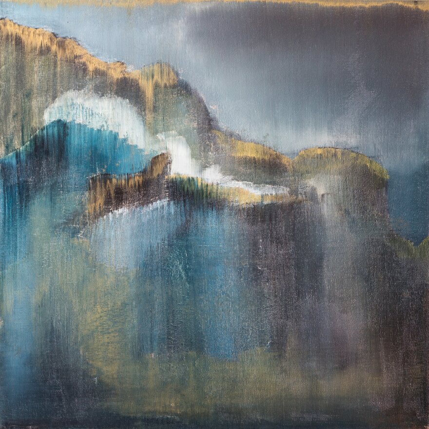 Josh Ritter's painting that became the cover art for his album<em> Gathering.</em>