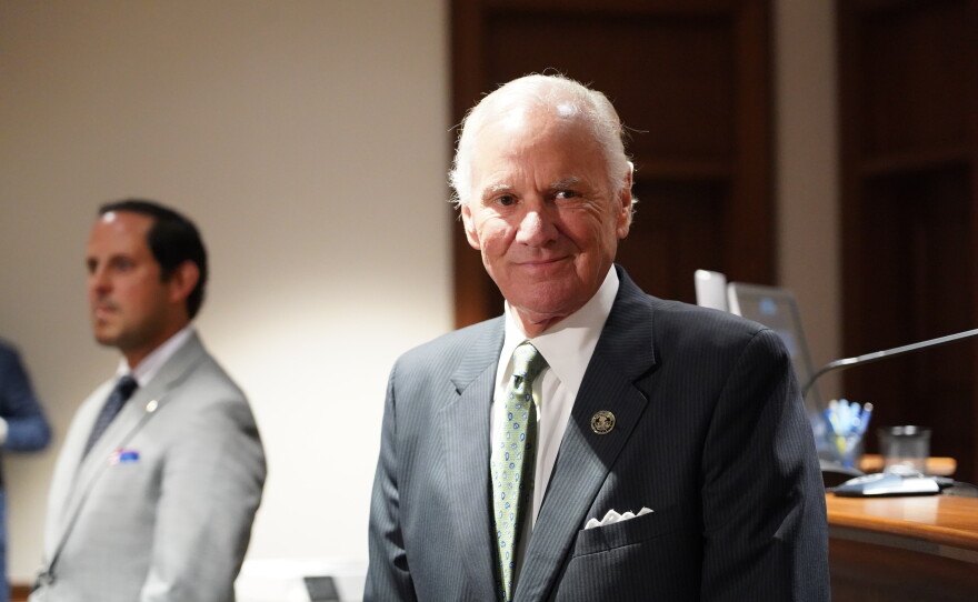 Former Spartanburg Republican Sen. Roger Nutt received the Order of the Palmetto from Gov. Henry McMaster on Tuesday, Sept. 8, 2026, at the Spartanburg County Courthouse.