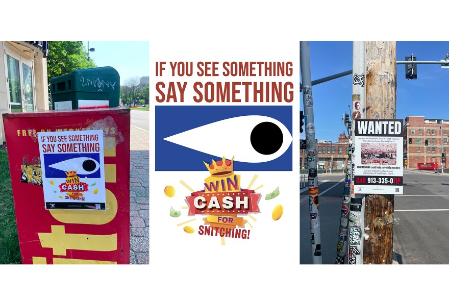 Johnson’s campaign includes posters and signs that he's posted around the metro in order to encourage people to call in with memories of the 1988 blast that killed six firefighters.