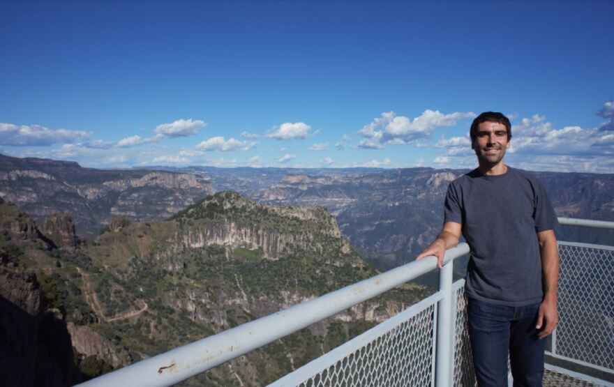 Patrick Braxton-Andrew took this selfie from a lookout above Copper Cannon, near Urique, Mexico. It was on his camera, which his family was given by authorities investigating his disappearance.