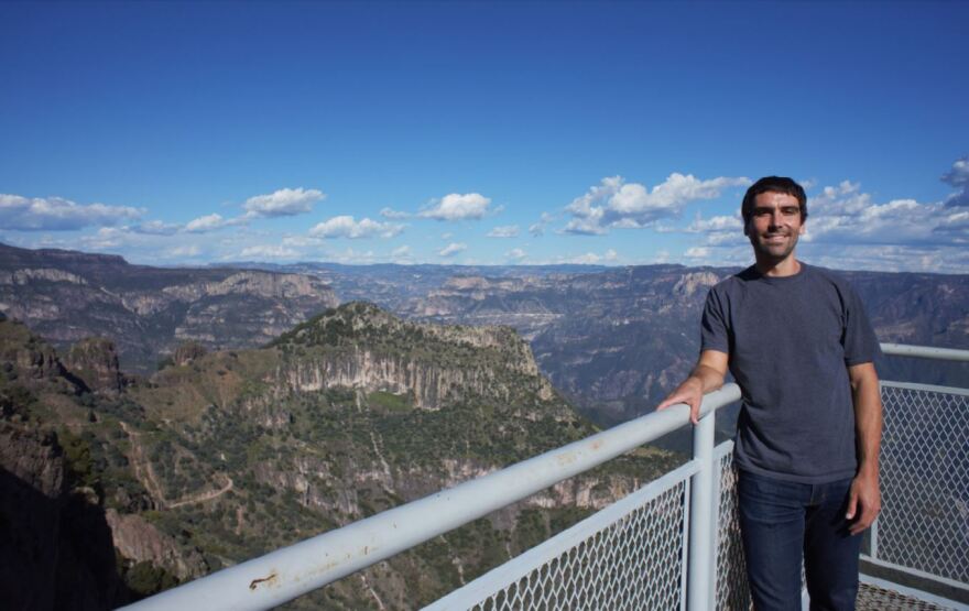 Patrick Braxton-Andrew took this selfie from a lookout above Copper Cannon, near Urique, Mexico. It was on his camera, which his family was given by authorities investigating his disappearance.   