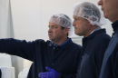 Employees of the Kentucky Heritage Hemp Company show Congressman Andy Barr, who is running for U.S. Senate, around their processing facility in Coxs Creek.
