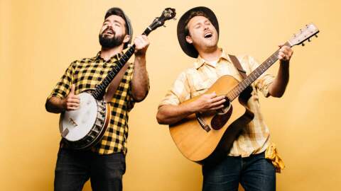 The Okee Dokee brothers' latest album is a collection of all-acoustic tracks. (Courtesy of Nate Ryan)